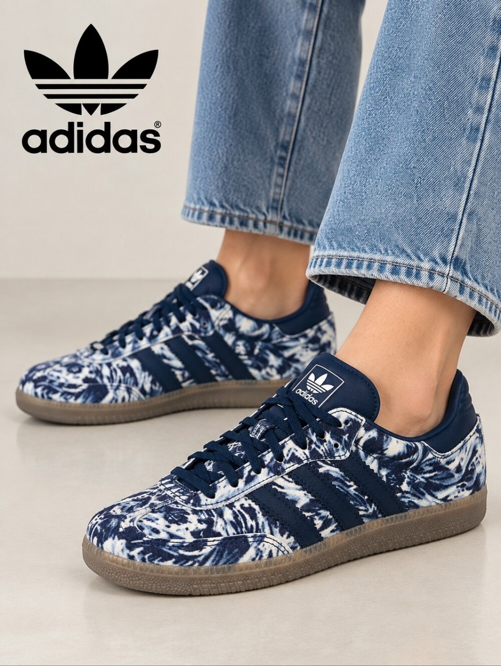 Adidas Samba OG Women's Night Indigo Off White Sneakers IH9023 Size 6 NWT